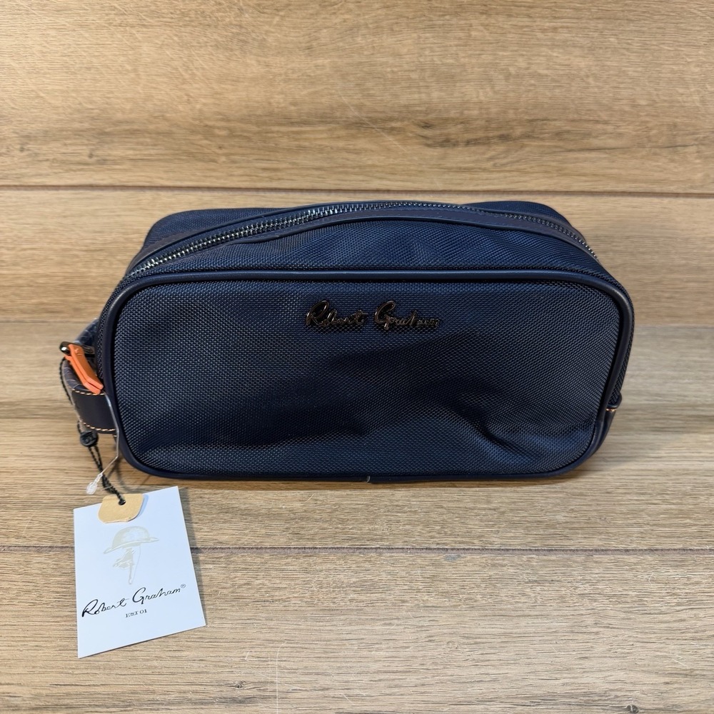 Robert Graham‎ EST 01 Hydrus Max Navy Bag Toiletry Travel w/Bottles $78 NWT